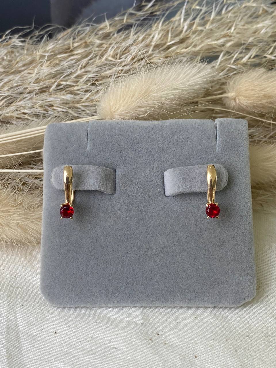 Серьги детские из красного  золота  585 пробы